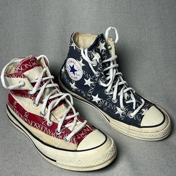 Converse Shoes - Converse Chuck 70 HI JW Anderson Americana Mood Indigo/Garnet platform sneakers